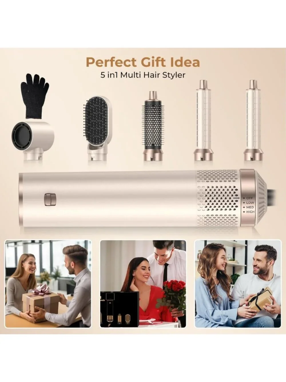 5-in-1 Hair Dryer Brush Set - Ionic Blow Drying, Curling, Volumizing